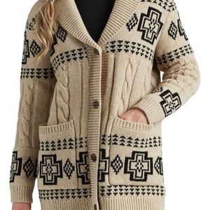 PENDLETON  Shawl-Collar Lambswool Knit Oversized Cardigan - Size SMALL NWOT